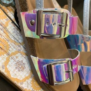 Metallic Steve Madden Girls sandals.